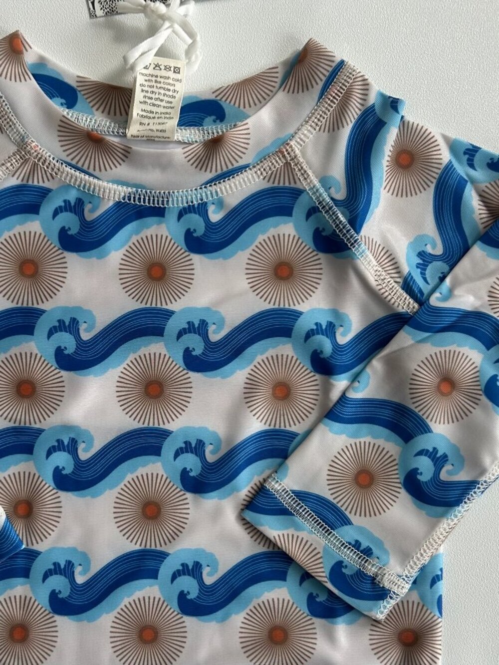 NWT Kate Quinn Ocean Suns Rash Guard Tee Shirt 12-18M UPF 50+